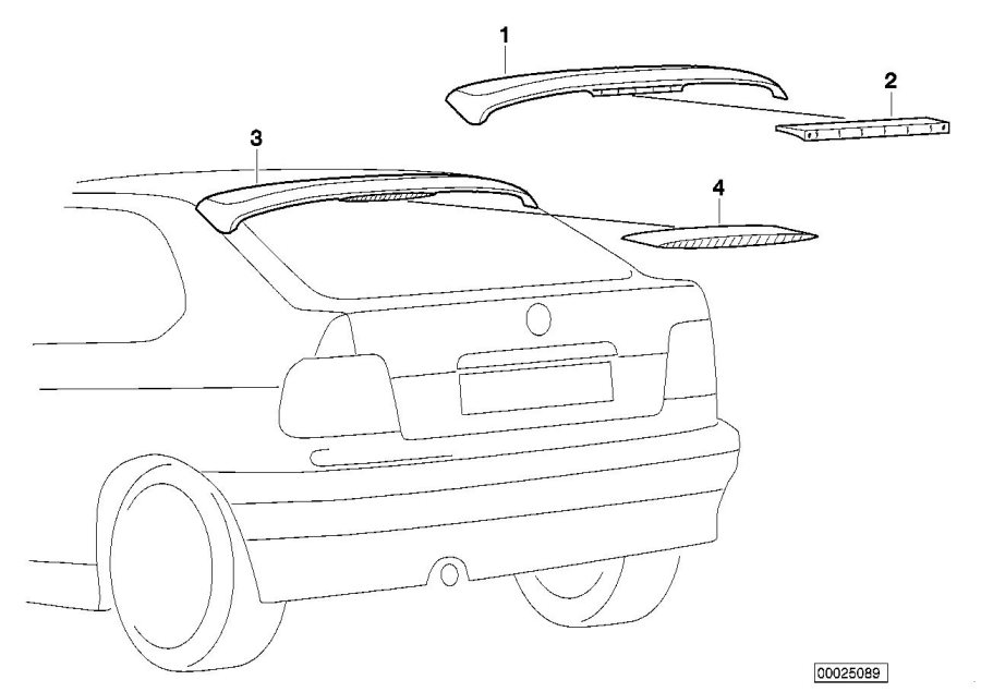 Diagram Roof spoiler for your BMW