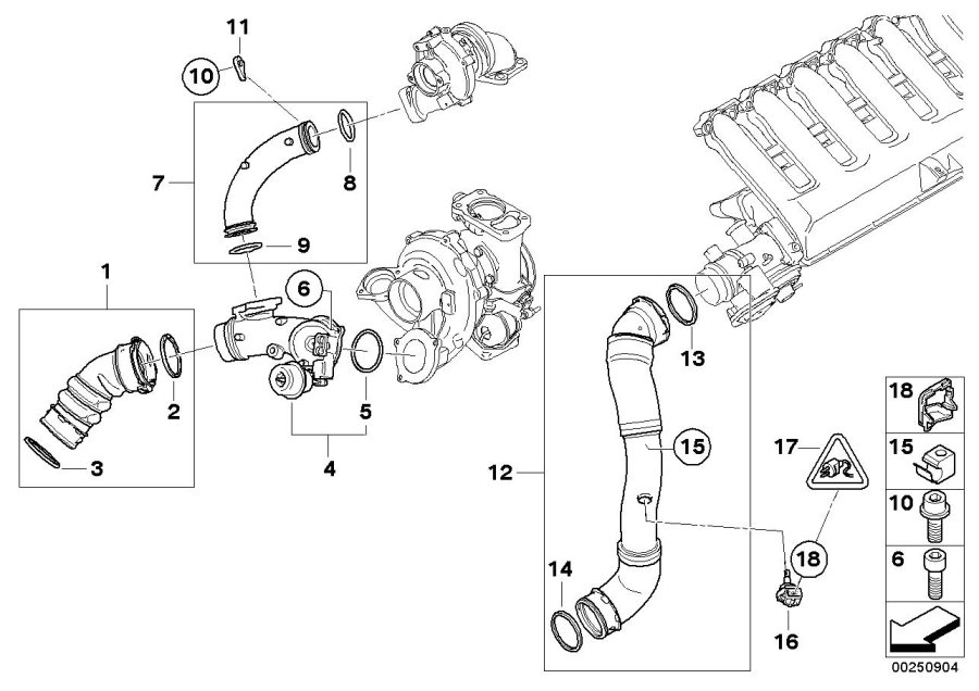 Diagram INTAKE MANIFOLD-SUPERCHARG.AIR DUCT/AGR for your 2016 BMW 330e   