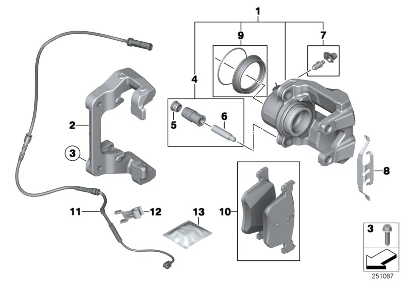 Diagram Front brake pad wear sensor for your 2018 BMW X4   