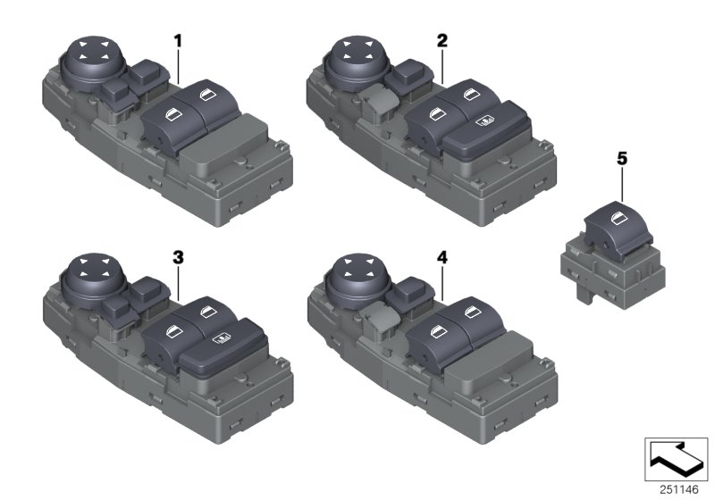 Diagram SWITCH WINDOW LIFTER for your BMW