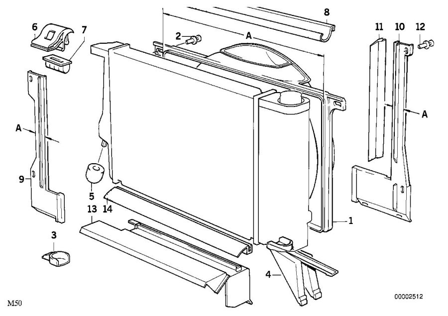 Diagram Fan shroud for your BMW