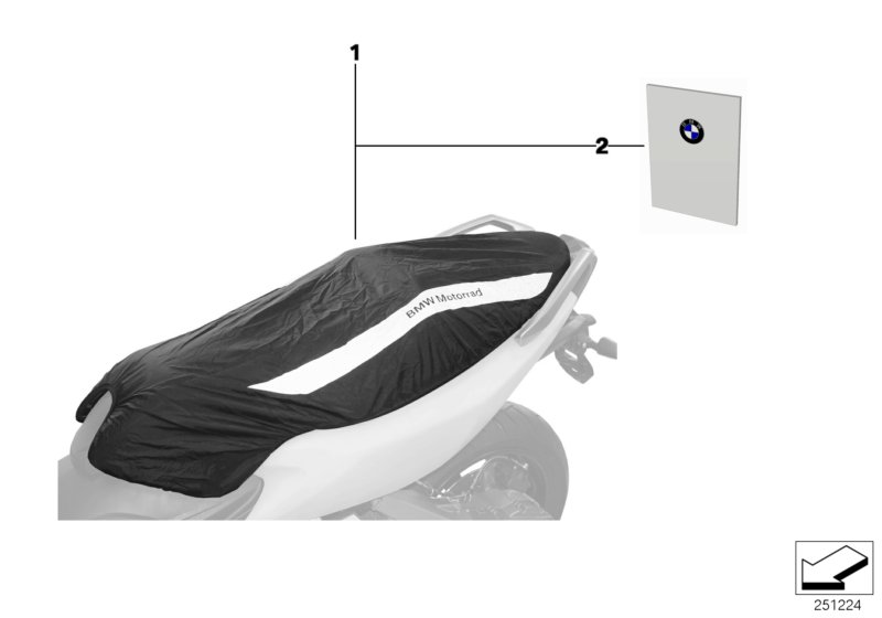 Diagram Rain-resistant cover, seat bench for your 2016 BMW C650 Sport   