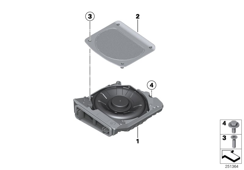 Diagram Components central bass for your BMW