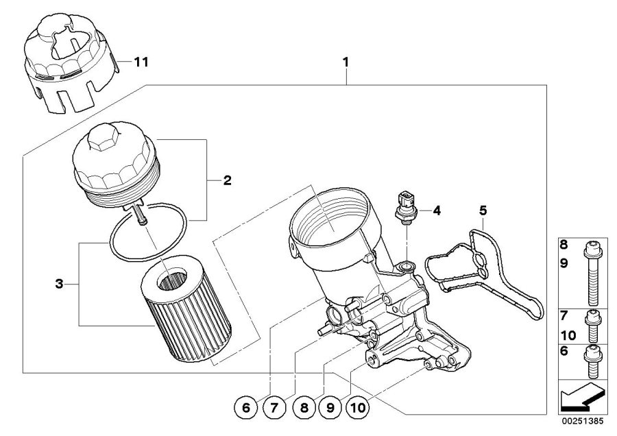 Diagram Lubrication system-oil filter for your BMW