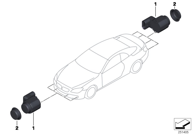 Diagram Park Distance Control (PDC) for your 2017 BMW 750iX   