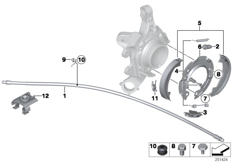 Le diagramme Frein à main / segments de frein pour votre BMW