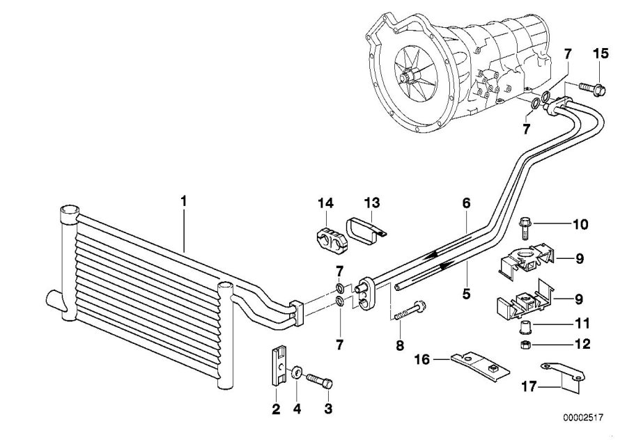 Diagram Transmission oil cooling for your 2014 BMW 320iX   