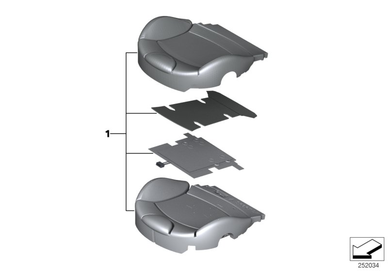 Diagram Seat, front, upholstery and cover for your MINI