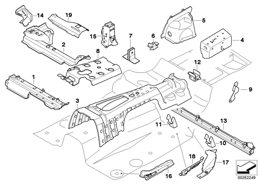 Diagram Partition TRUNK/FLOOR parts for your 2016 BMW M6   