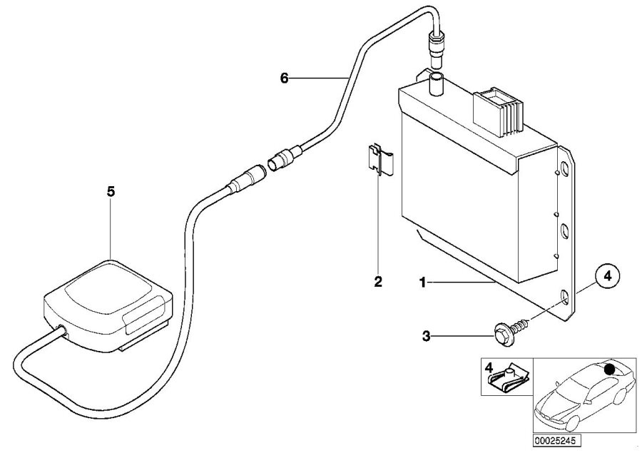 Diagram Gps receiver MODULE/GPS antenna for your BMW M6  