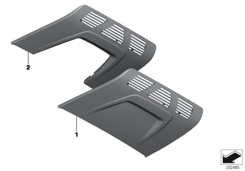 Diagram Headliner controls trim/ front dome lamp for your BMW