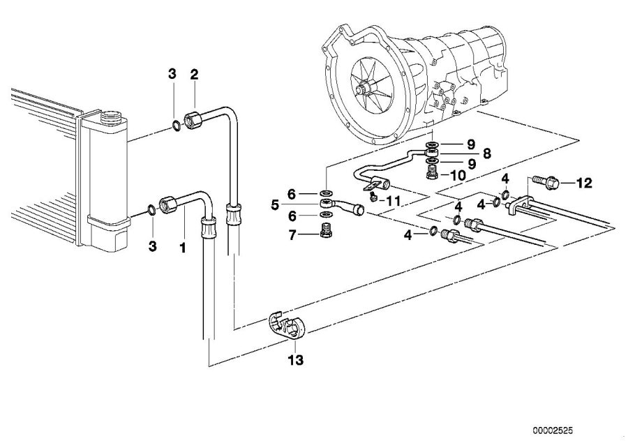 Diagram TRANSMISSION OIL COOLING for your 2014 BMW 320iX   