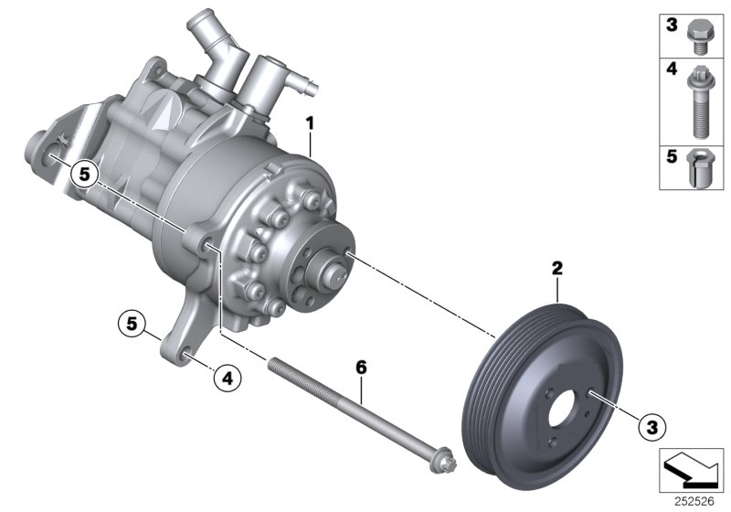 Diagram Power steering pump for your 2006 BMW M6   