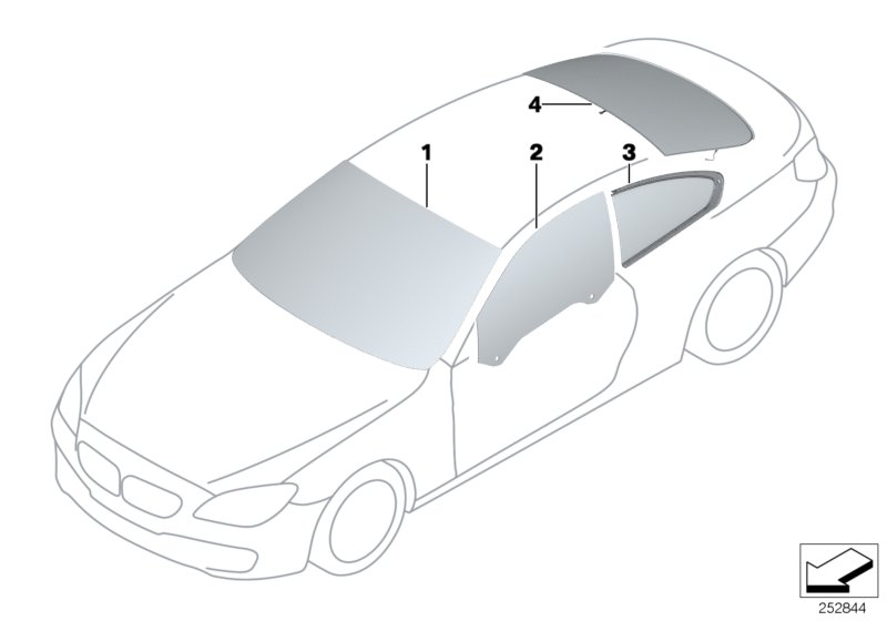 Diagram Glazing for your 2016 BMW 640iX   