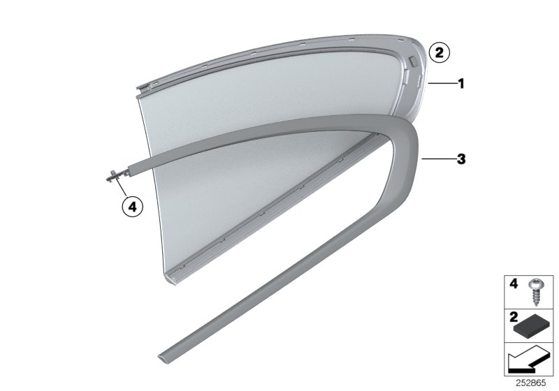 Diagram Side window, fixed position for your BMW