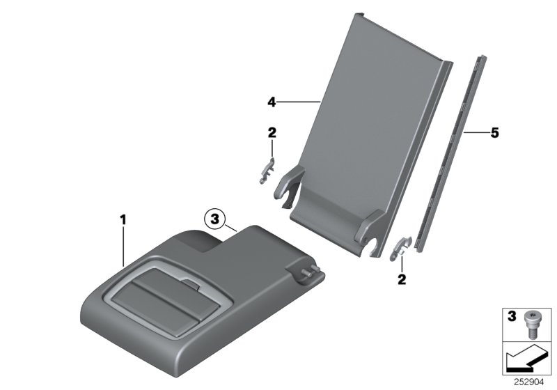 Diagram Rear seat center armrest for your 2012 BMW M6   