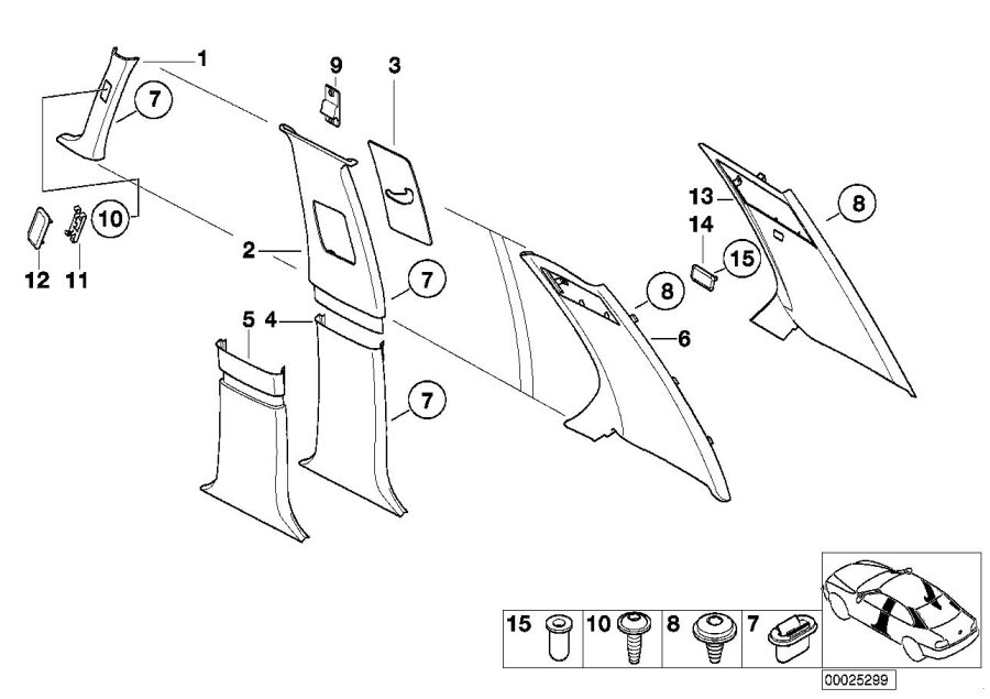 Diagram Trim panel a- / b- / c-column for your 2016 BMW 535i   