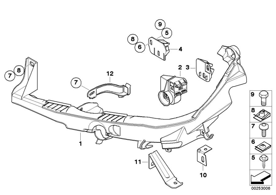 Le diagramme Bras/support de projecteur pour votre BMW