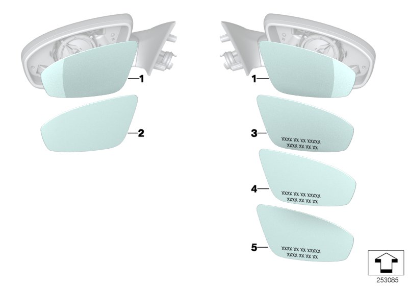 Diagram Mirror glas, M wing mirror for your 2013 BMW M6   