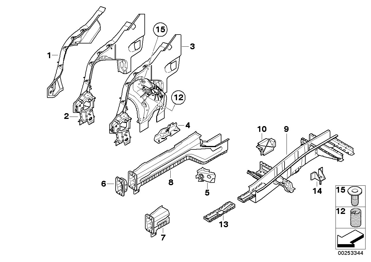 Diagram WHEELHOUSE/ENGINE support for your 2018 BMW M6   