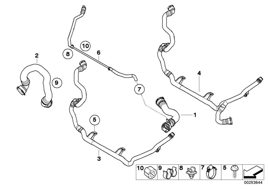 Diagram Cooling System Water Hoses for your 2011 BMW 335is   