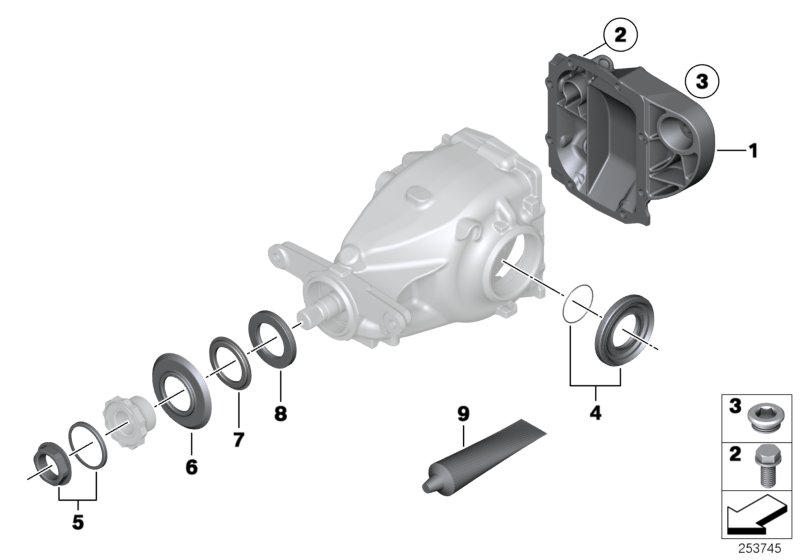 Diagram Rear-axle-drive parts for your 2016 BMW X6   
