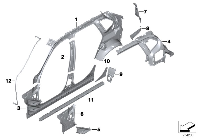 Diagram BODY-SIDE FRAME-PARTS for your 2012 BMW M6   