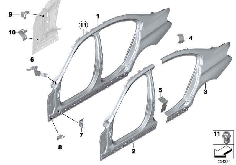 Diagram Body-side frame for your 2021 BMW 228i   