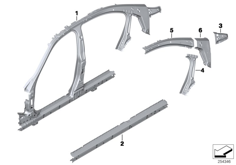 Diagram Side frame section, center for your 2007 BMW M6   