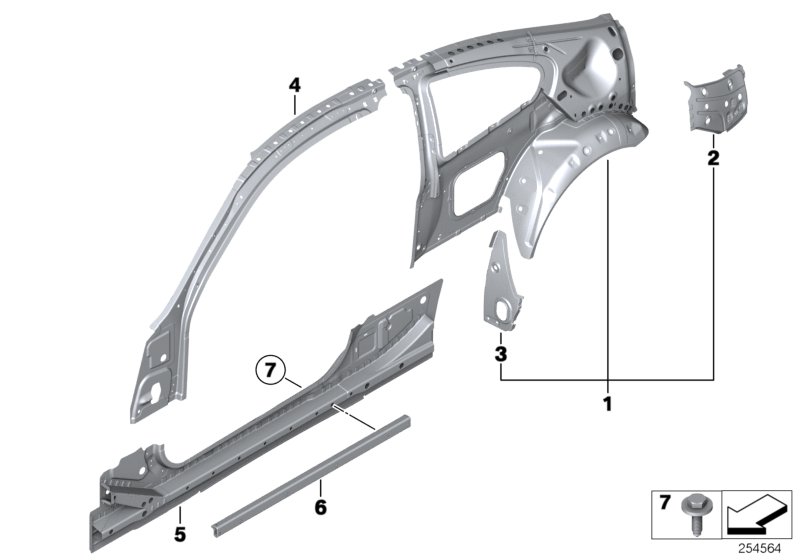 Diagram BODY-SIDE FRAME-PARTS for your 2007 BMW M6   