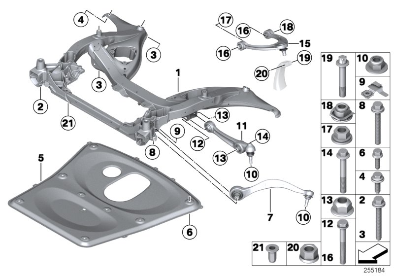 Diagram Frnt axle support,wishbone/tension strut for your 2018 BMW X5  M 
