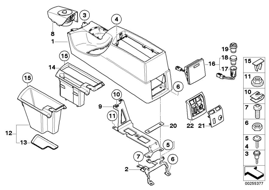 Diagram Center console for your 1989 BMW M3   