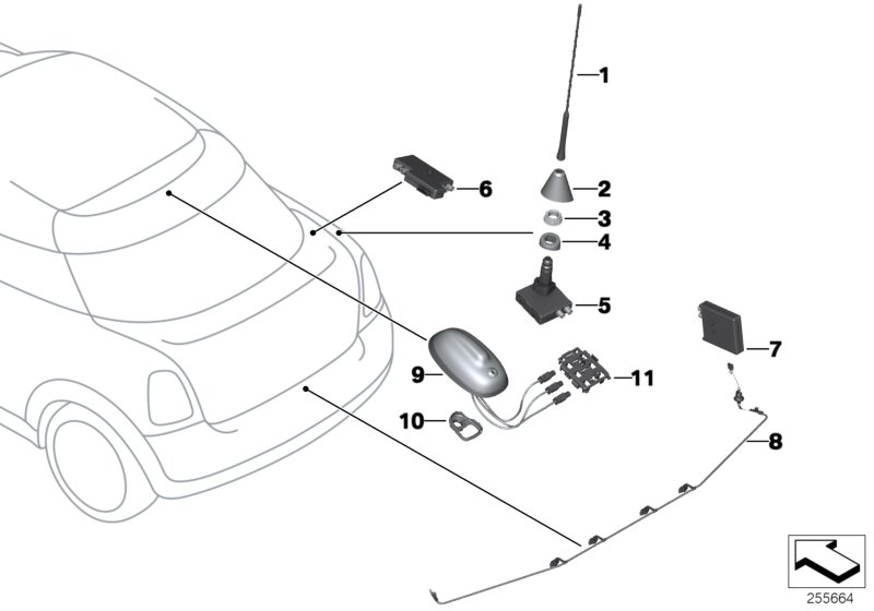 Diagram Single parts antenna for your MINI