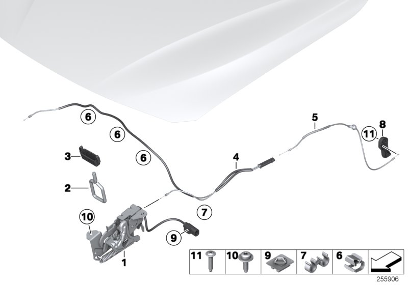 Diagram Hood locking system for your BMW 430iX  