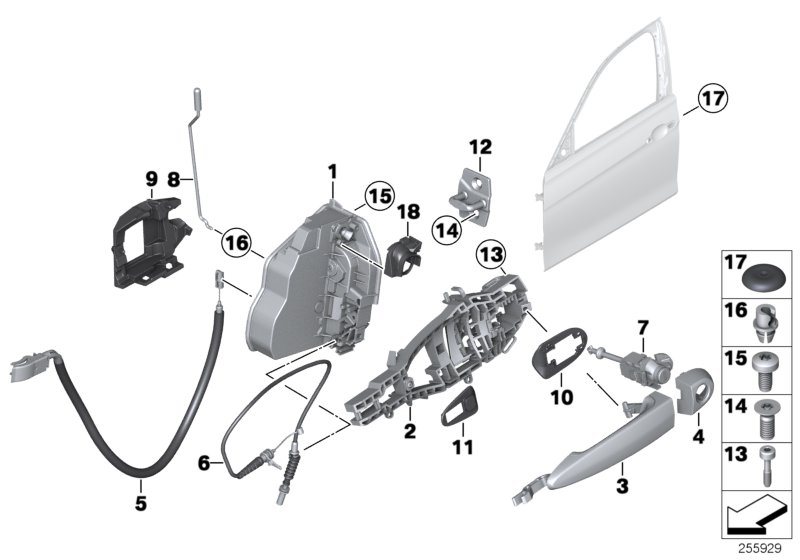 Diagram Locking system, door, front for your 2014 BMW 328iX   