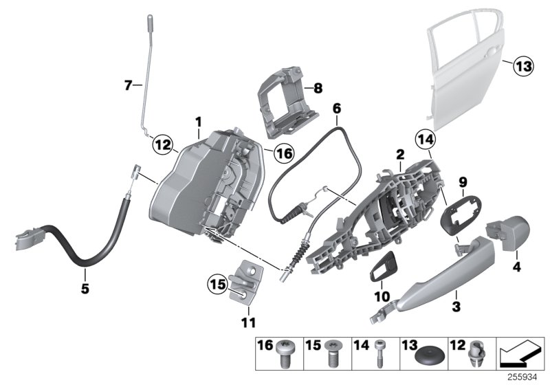 Diagram Closing system, door, rear for your 2016 BMW 750i   