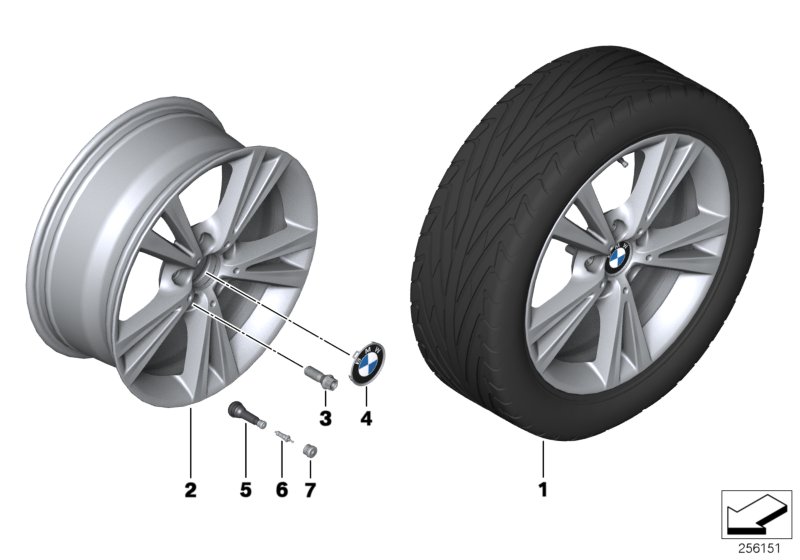 Diagram BMW LA wheel, Double Spoke 385 for your BMW