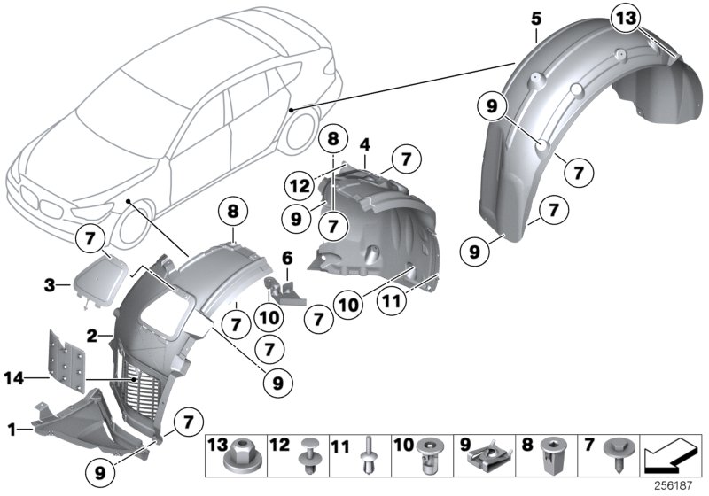 Diagram Wheelarch trim for your BMW