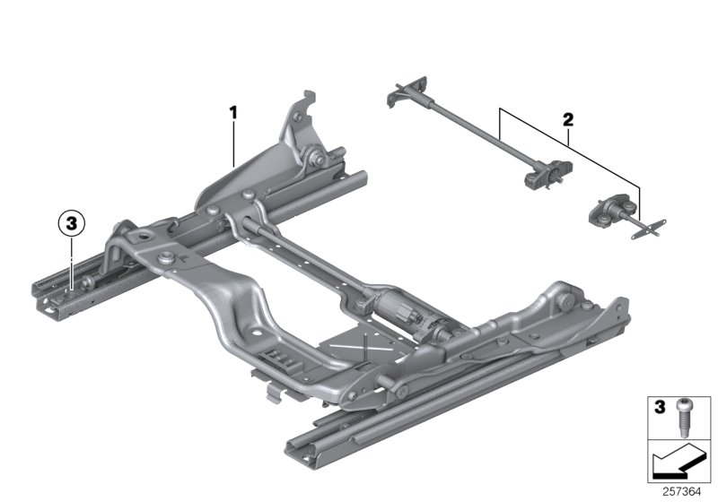 Diagram FRONT SEAT RAIL for your BMW