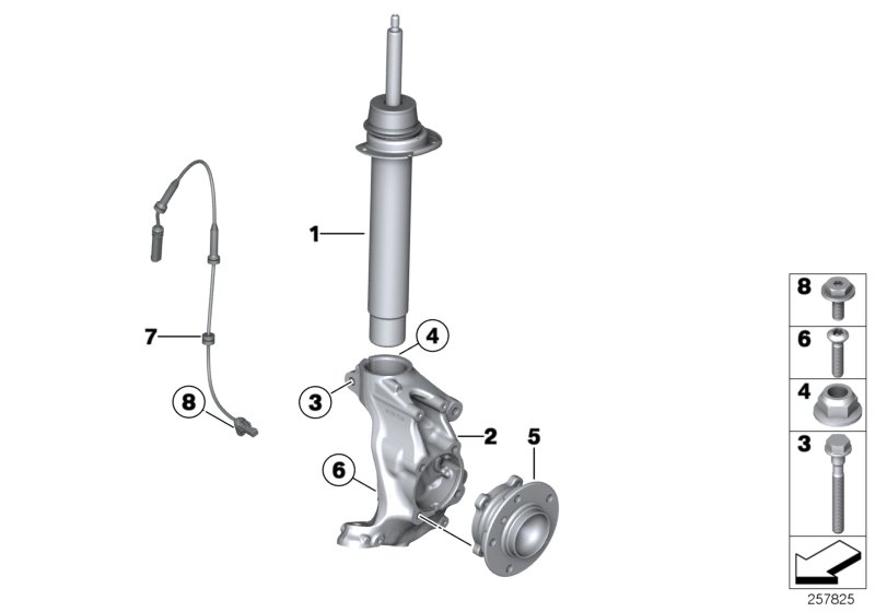 Diagram Front Spring strut/Carrier/Wheel bearing for your BMW 440i  