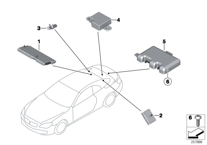 Diagram SINGLE PARTS F ANTENNA-DIVERSITY for your 2005 BMW M3   