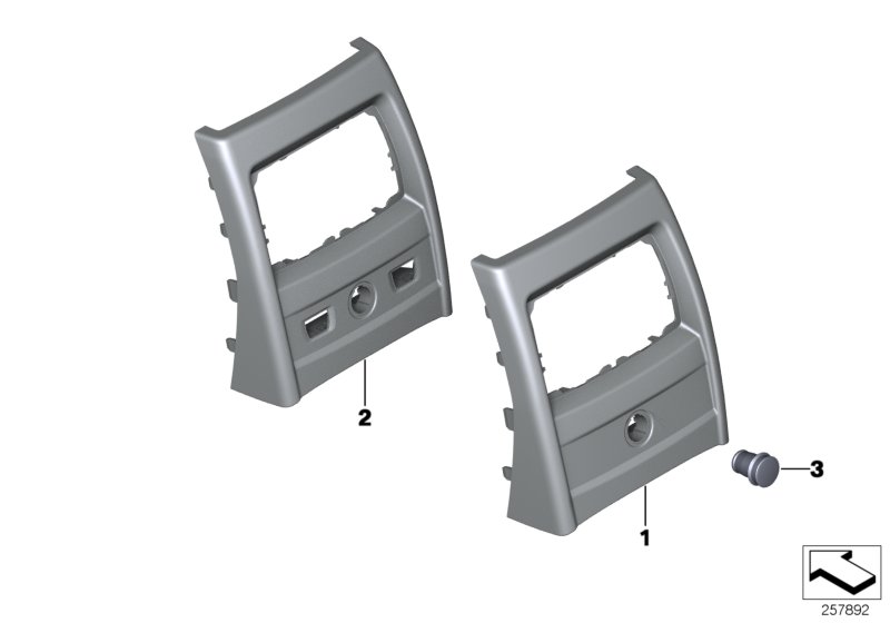 Diagram Mounting parts, center console, rear for your 2010 BMW M6   