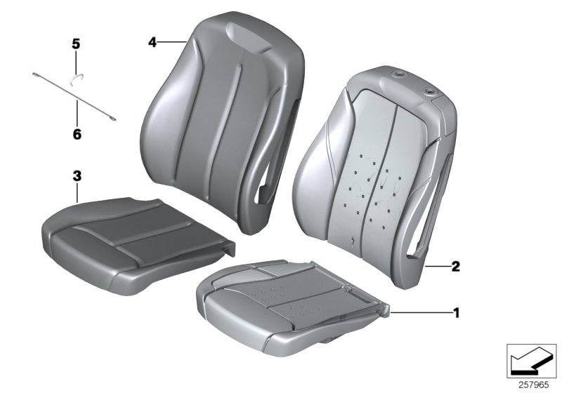 Diagram Seat front, upholstery & cover base seat for your 2018 BMW M6   