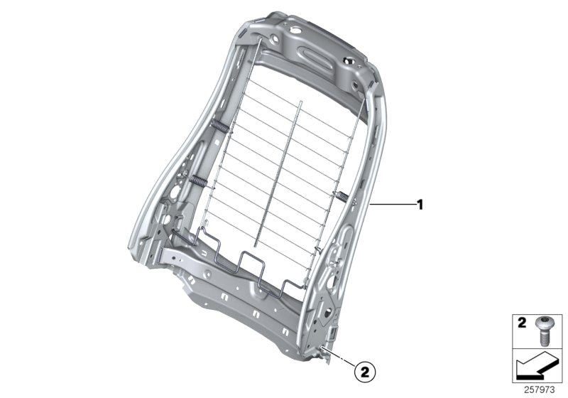 Diagram Seat, front, backrest frame for your BMW