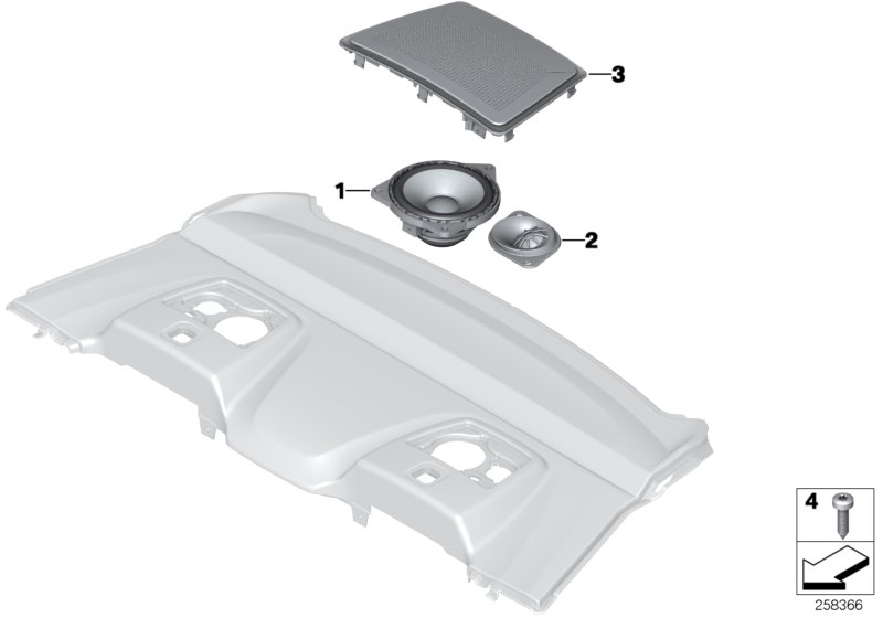 Diagram SINGLE PARTS F REAR HELF LOUDSPEAKER for your BMW