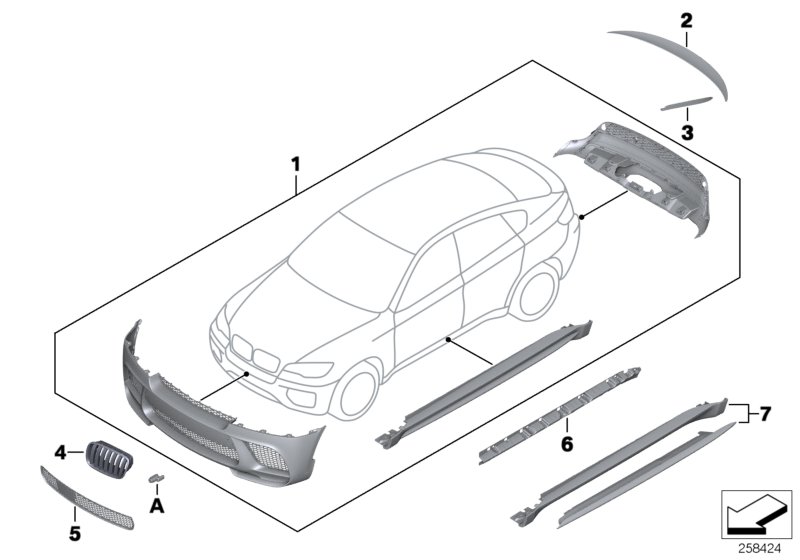 Diagram M Performance aerodynamics acc.parts for your 2017 BMW 430iX   