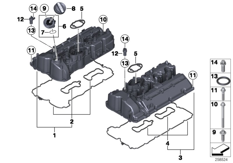 Diagram Cylinder head cover for your 2012 BMW M6   