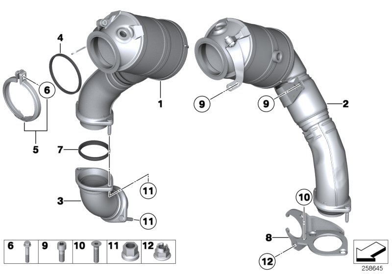 Diagram Exhaust manifold with catalyst for your 1996 BMW M3   