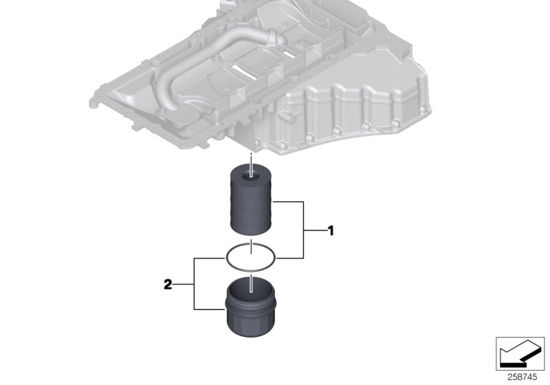 Diagram Lubrication system-Oil filter for your BMW