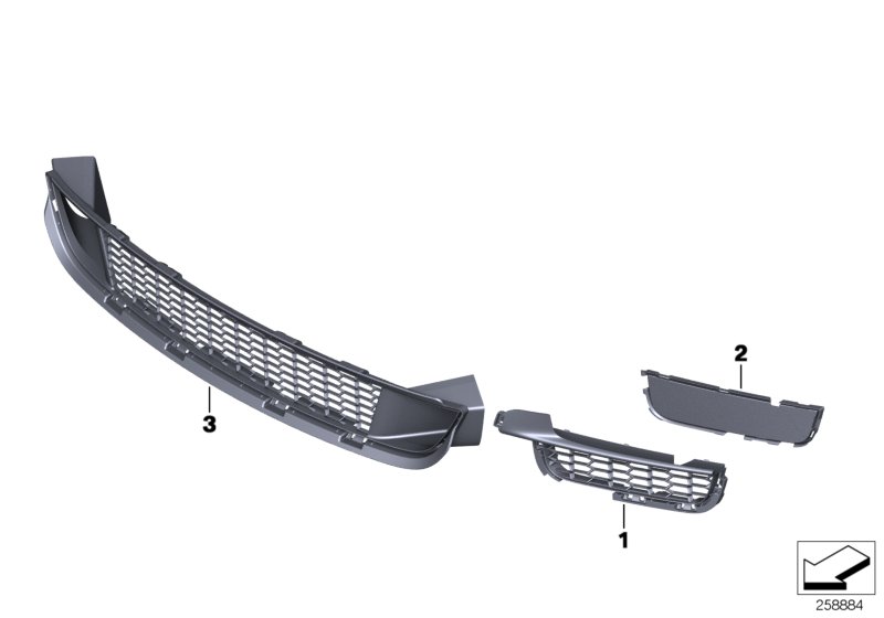 Diagram M trim decor elements, front for your BMW